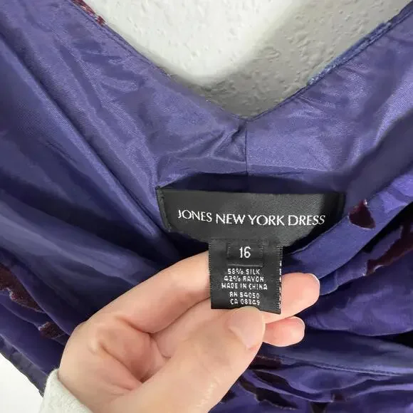 Vintage Y2K Burnout Velvet Babydoll Slip Dress Silk Whimsy Dark Floral Fairy 16 - Picture 5 of 8